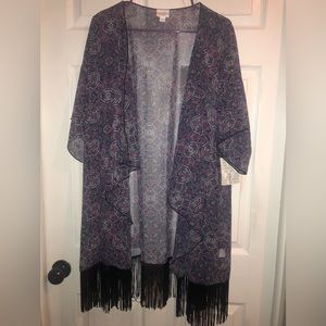 - Size L boho print fringed, kimino, cover-up, lightweight, beachy, summer…